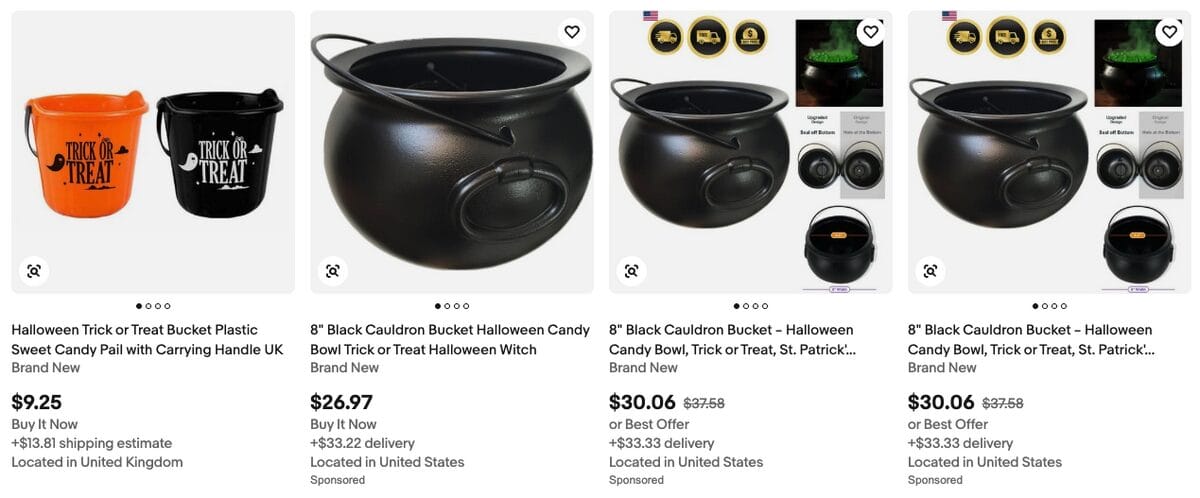 Trick-or-Treat Bucket & Candy Bowl, one of the best Halloween dropshipping products