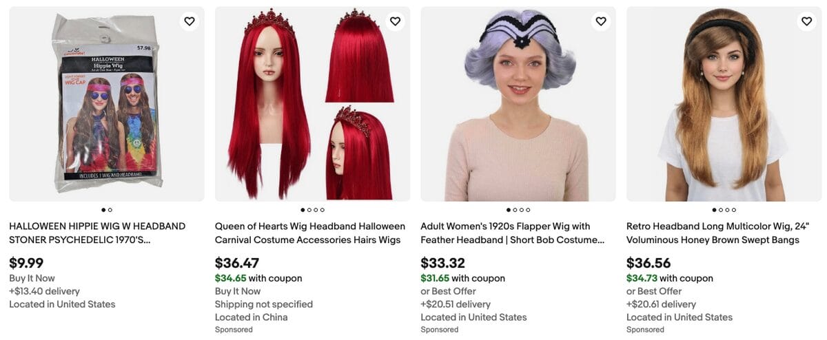Halloween Headbands & Wigs, one of the best Halloween dropshipping products
