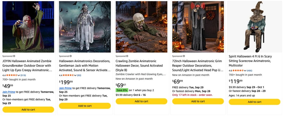 Halloween Scary Animatronic, one of the best Halloween dropshipping products