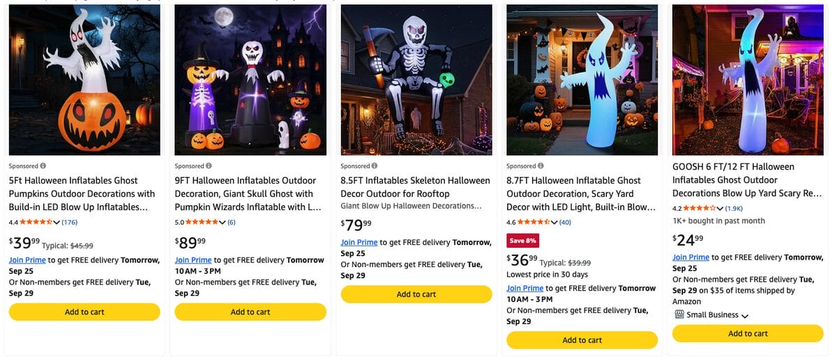 Inflatable Outdoor Decoration, one of the best Halloween dropshipping products