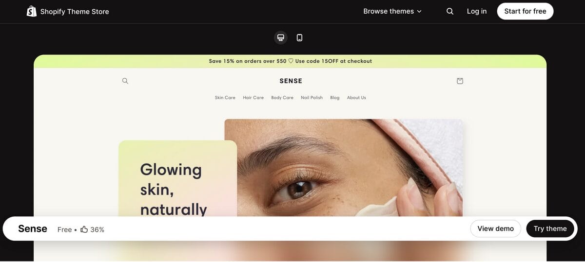 Sense Free Shopify Theme