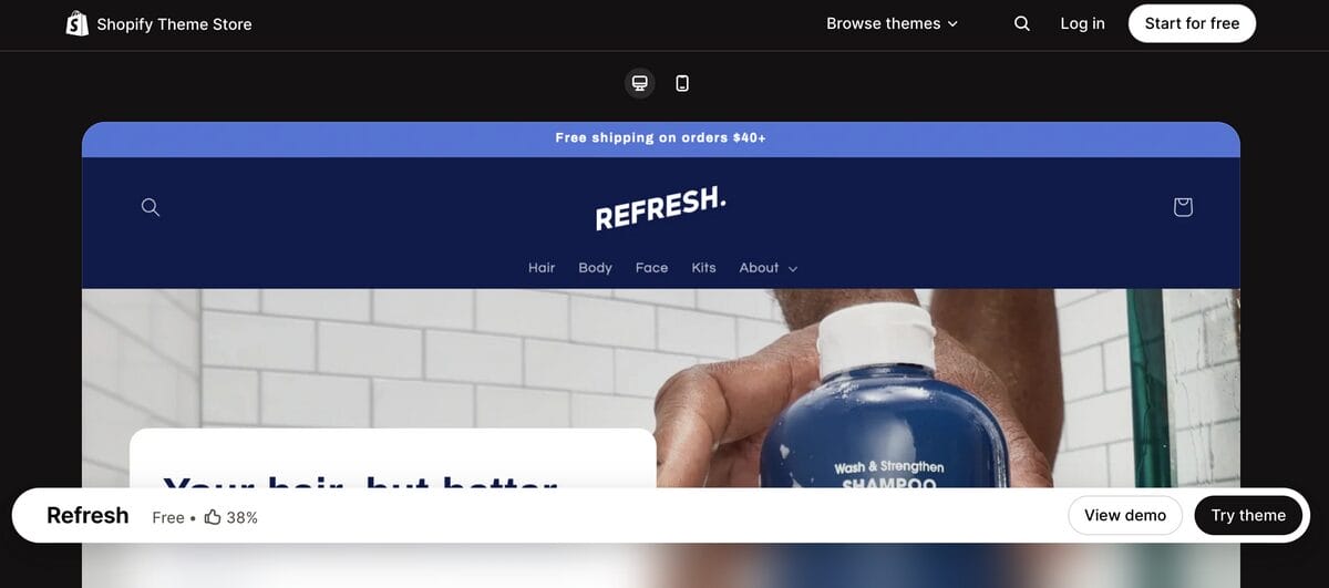 Refresh Free Shopify Theme