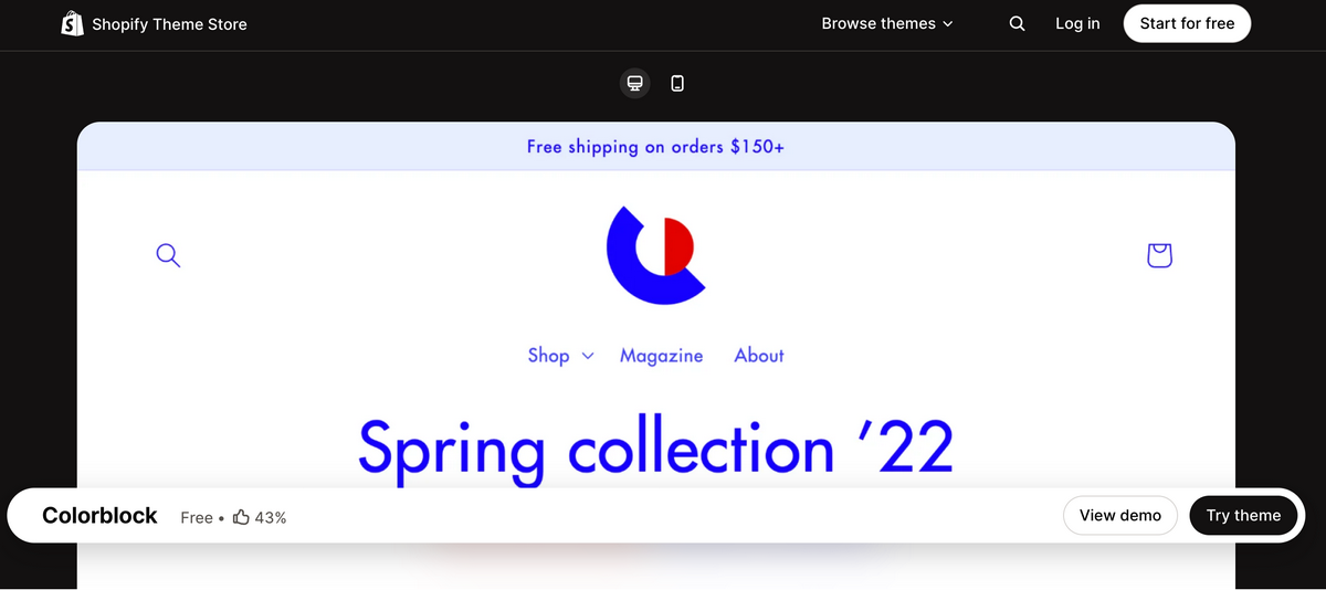 Colorblock Free Shopify Theme