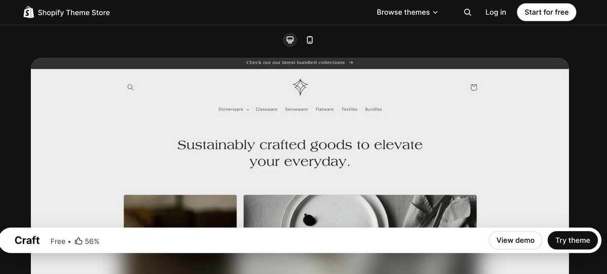 Craft Free Shopify Theme