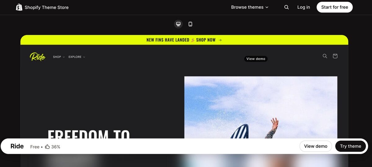 Ride Free Shopify Theme