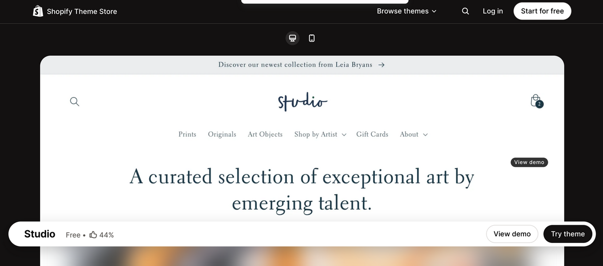 Studio Free Shopify Theme