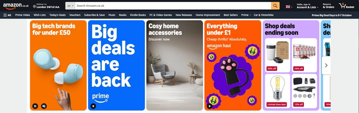 Amazon UK for finding UK dropshipping suppliers