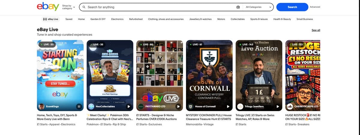 eBay UK for finding UK dropshipping suppliers