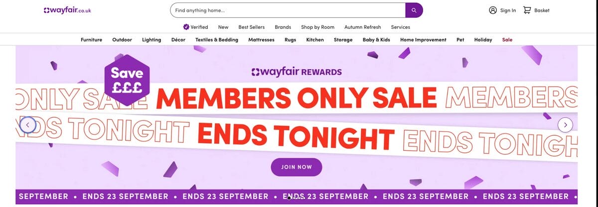 Wayfair UK for finding UK dropshipping suppliers