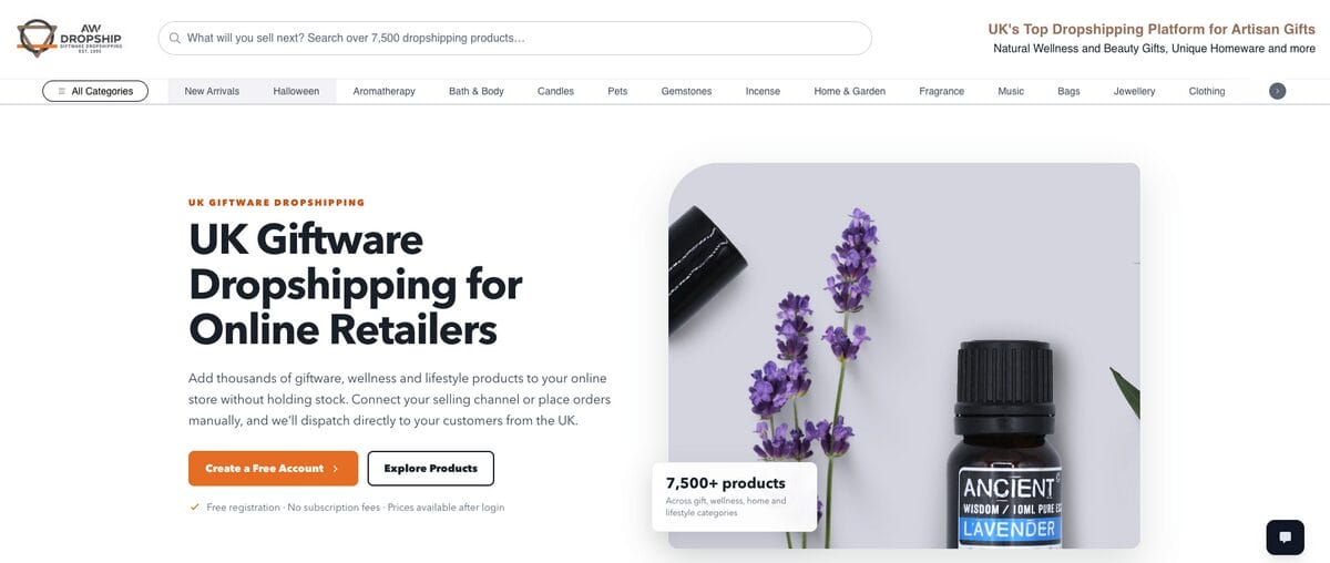 AW Dropship for finding UK dropshipping suppliers