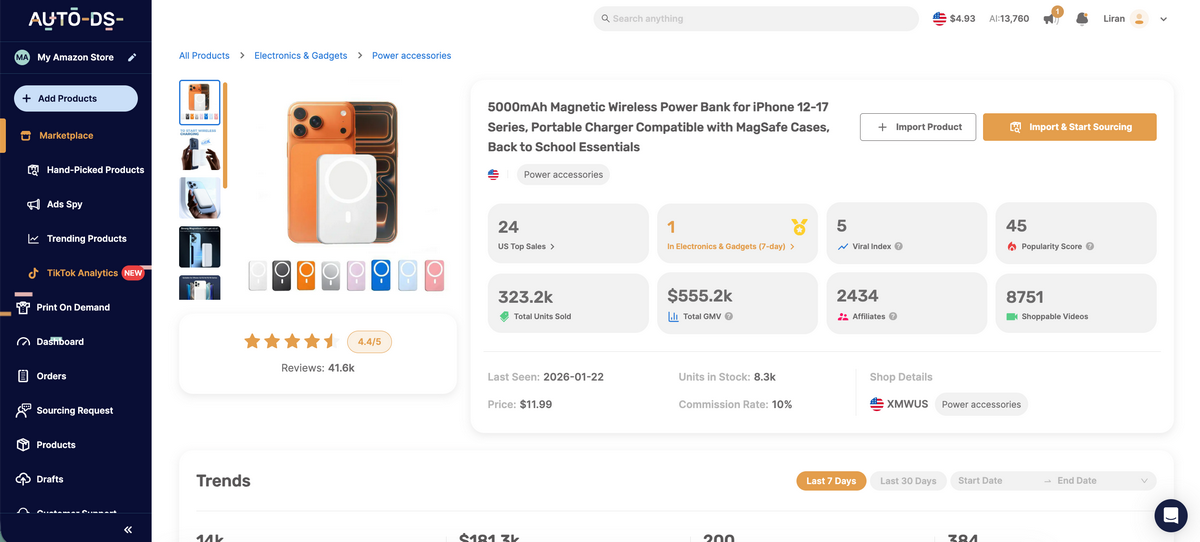 Magnetic Wireless Power Bank Dropshipping On TikTok
