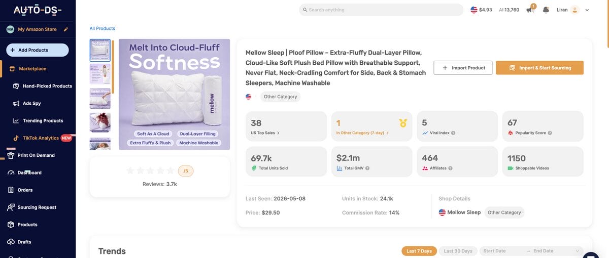 Mellow Sleep Ploof Pillow TikTok Dropshipping