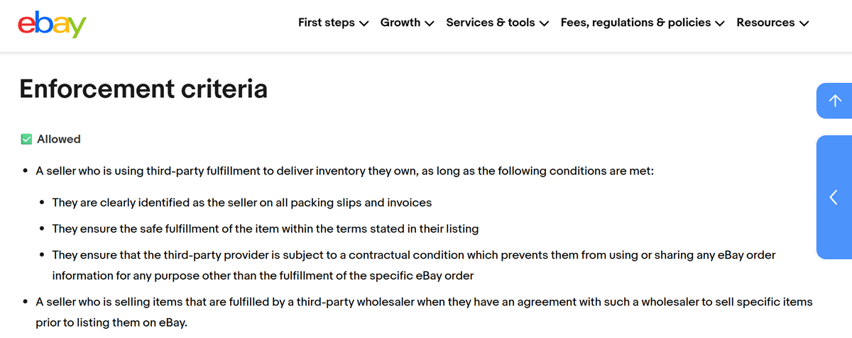 eBay policy for dropshipping in 2027