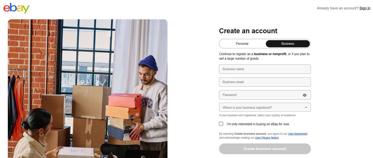 eBay seller account registration process for dropshipping in 2027
