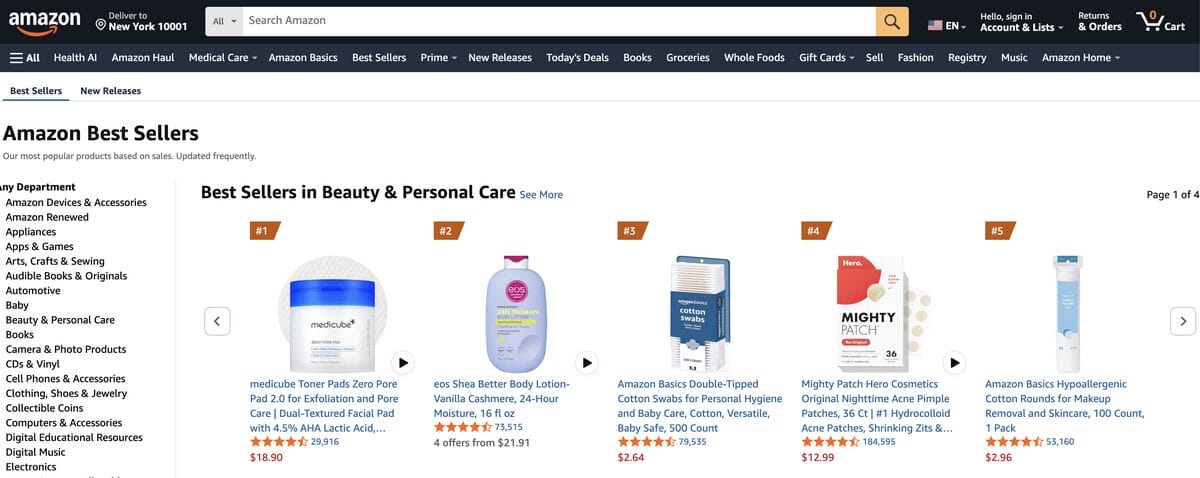 Amazon Best Sellers for product research with no money