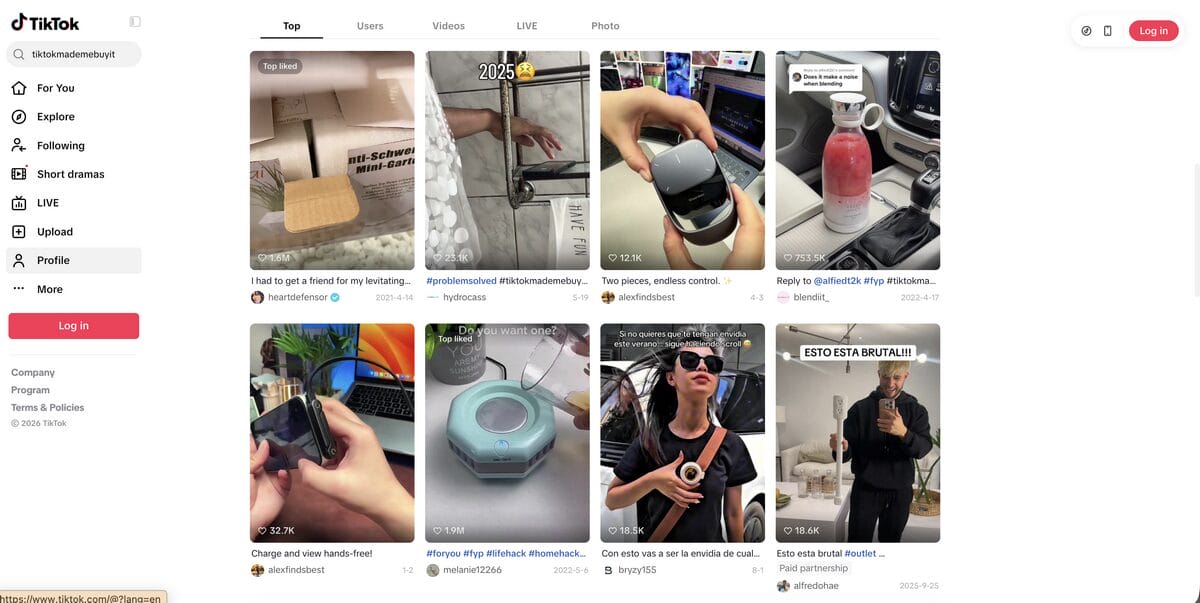#TikTokMadeMeBuyIt and social media hashtags for product research with no money