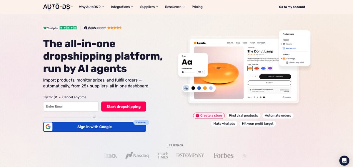 AutoDS, the all-in-one platform for dropshipping on Amazon