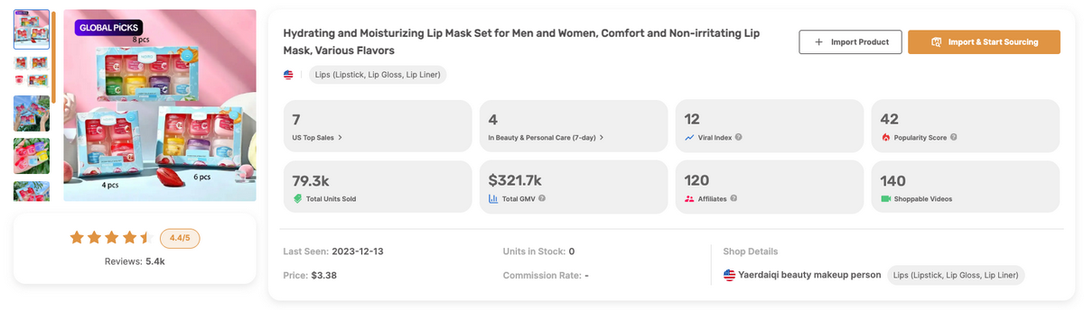Lip mask, among the best dropshipping beauty products