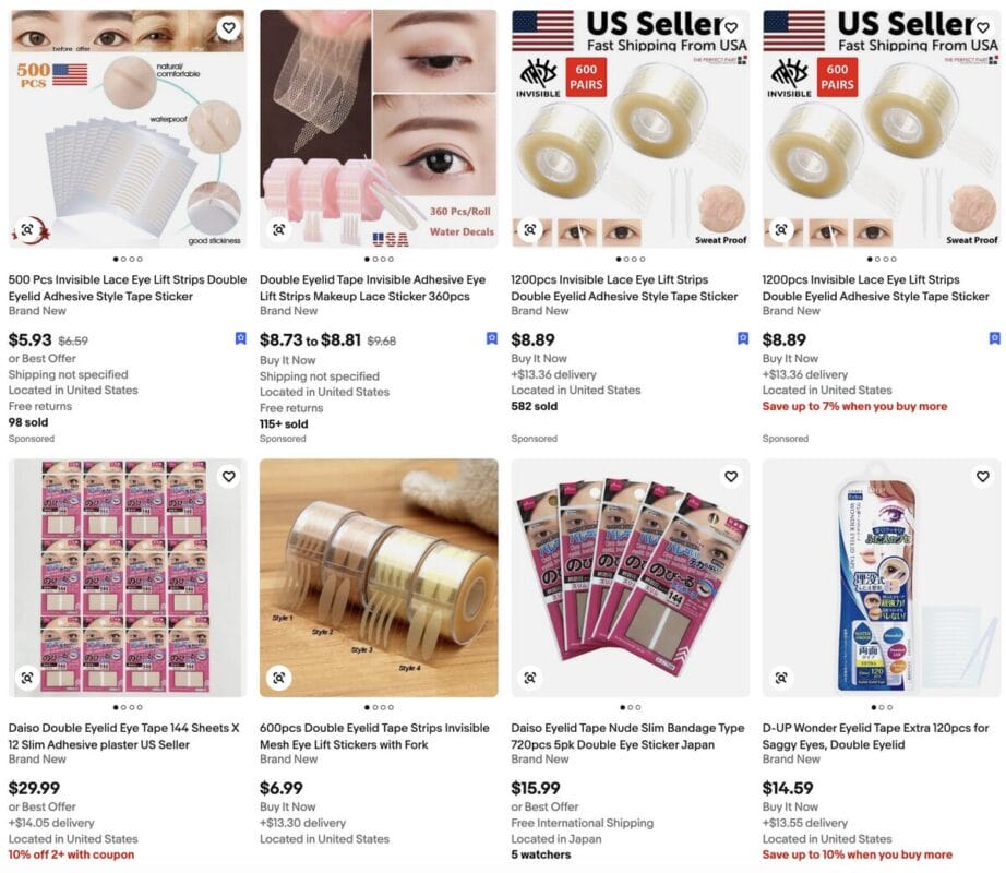 Eyelid tape, among the best dropshipping beauty products
