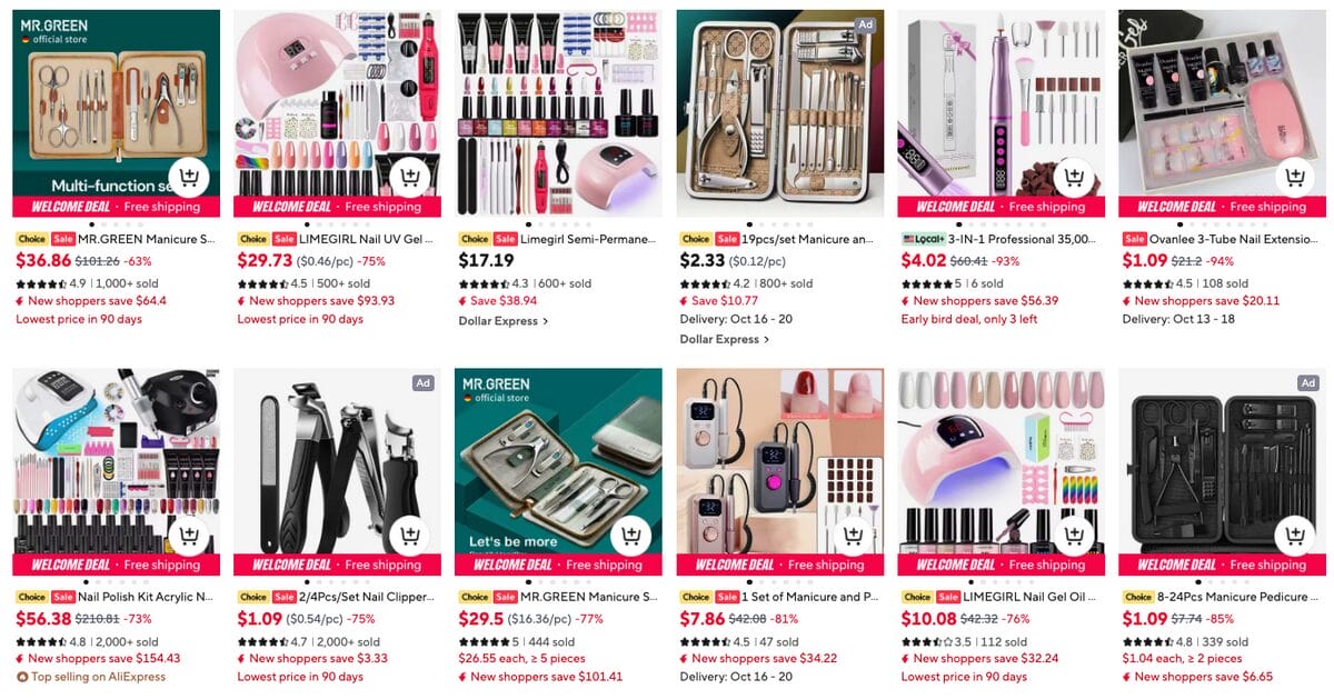 Manicure set, among the best dropshipping beauty products