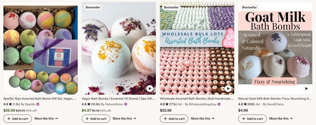 Organic bombs, among the best dropshipping beauty products