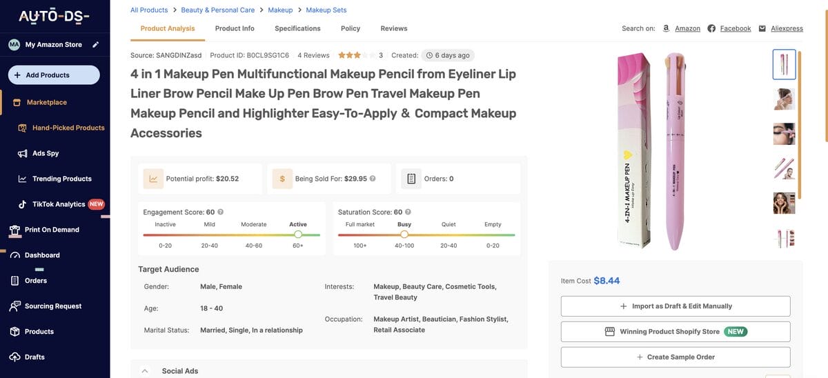 Organic vegan moisturizer, among the best dropshipping beauty products