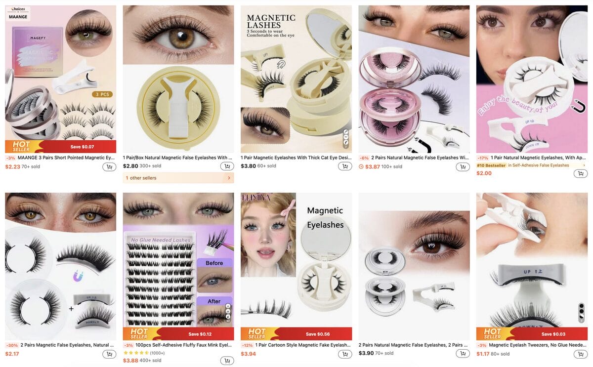 Magnetic eyelashes, among the best dropshipping beauty products