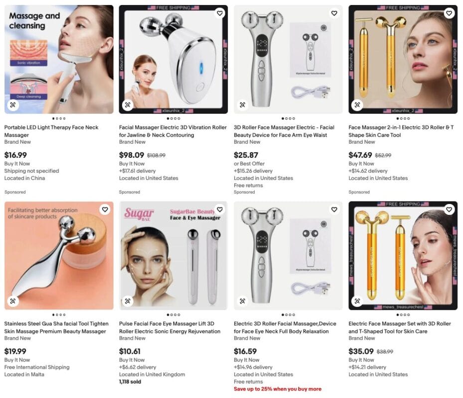 Electric 3D Face Massager, among the best dropshipping beauty products