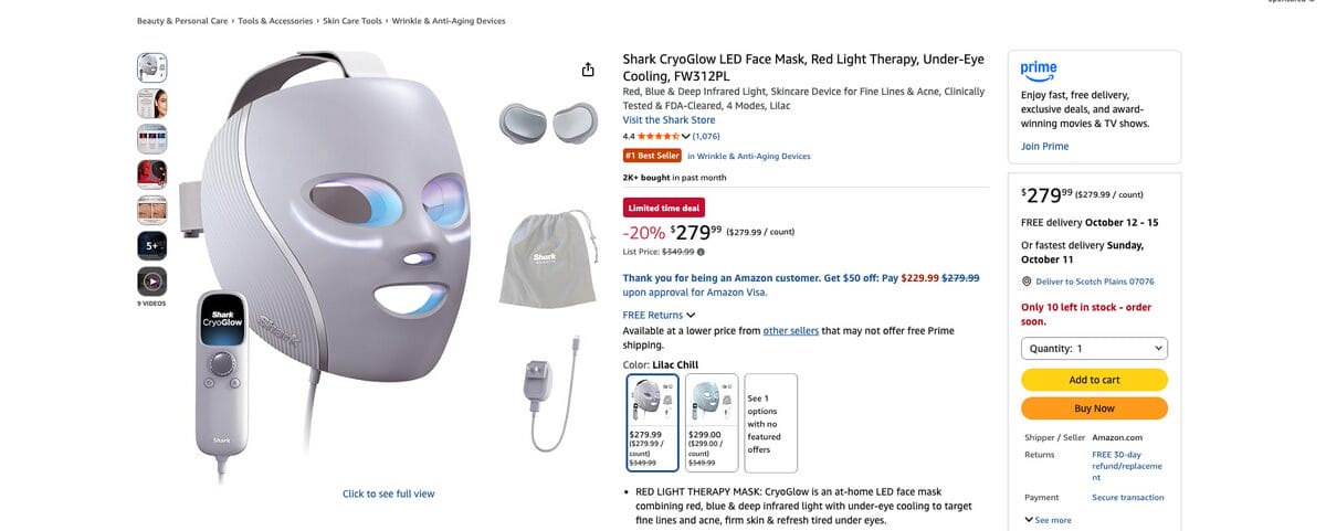 Facial LED mask, among the best dropshipping beauty products