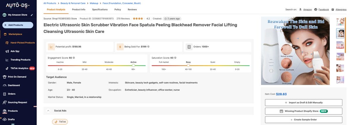 Blackhead Remover, among the best dropshipping beauty products