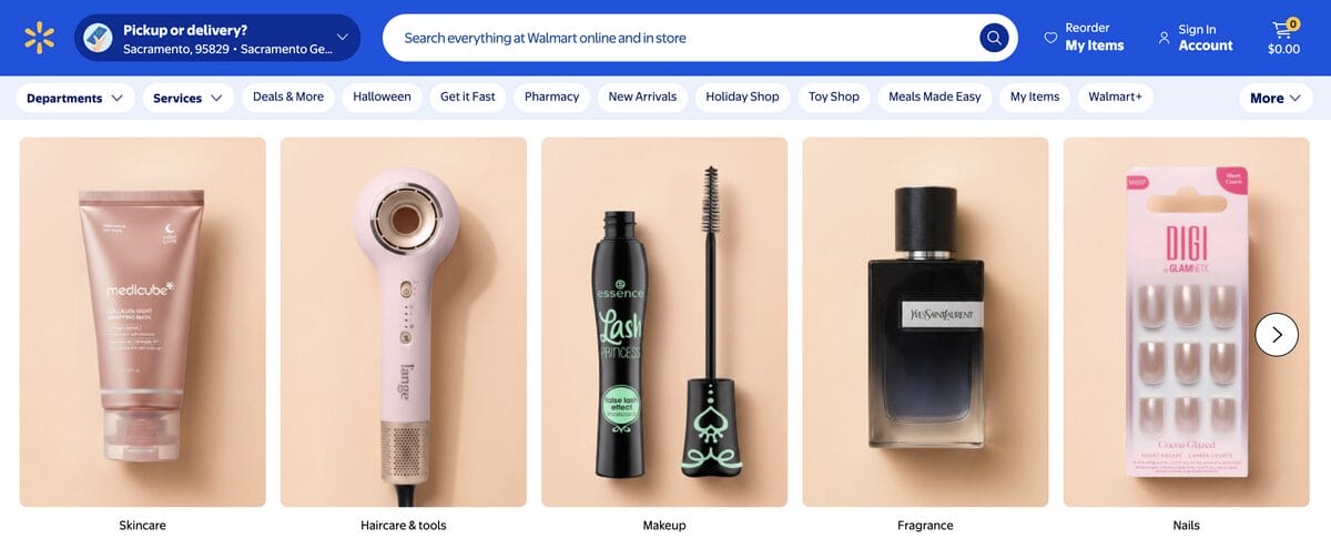 Walmart for dropshipping beauty products