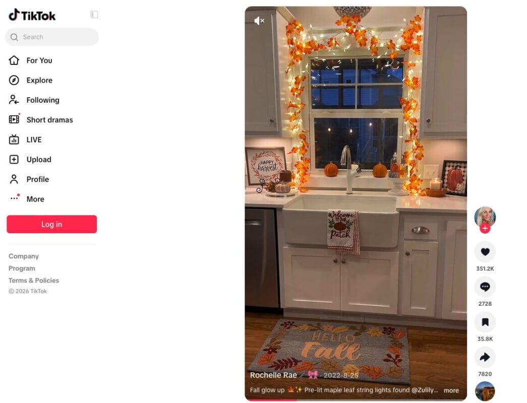 TikTok ad of a Thanksgiving Fall Maple Leaf String Lights, one of the best dropshipping products for November 2026
