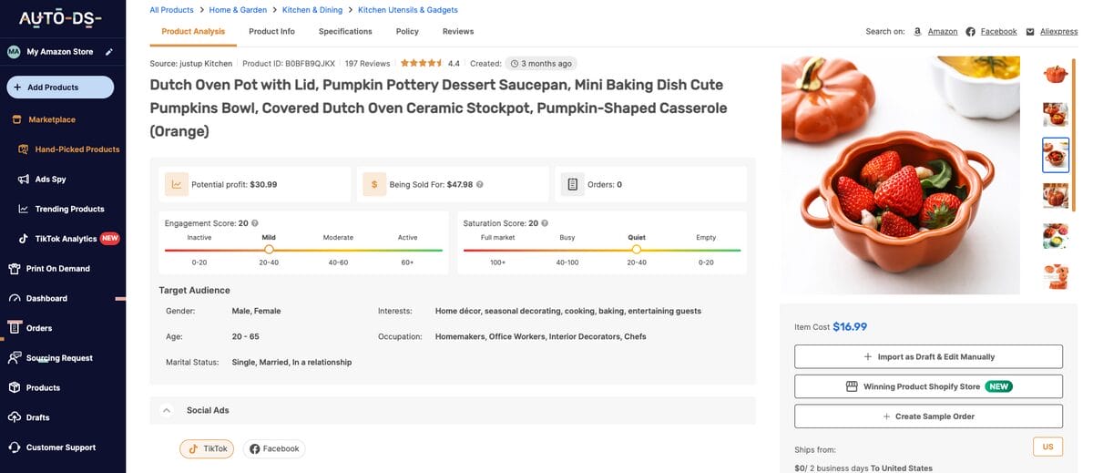 Pumpkin bowl set, one of the best dropshipping products for November 2026