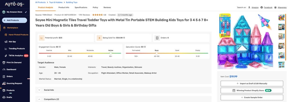 Magnetic Building Blocks, one of the best dropshipping toys to sell in 2027