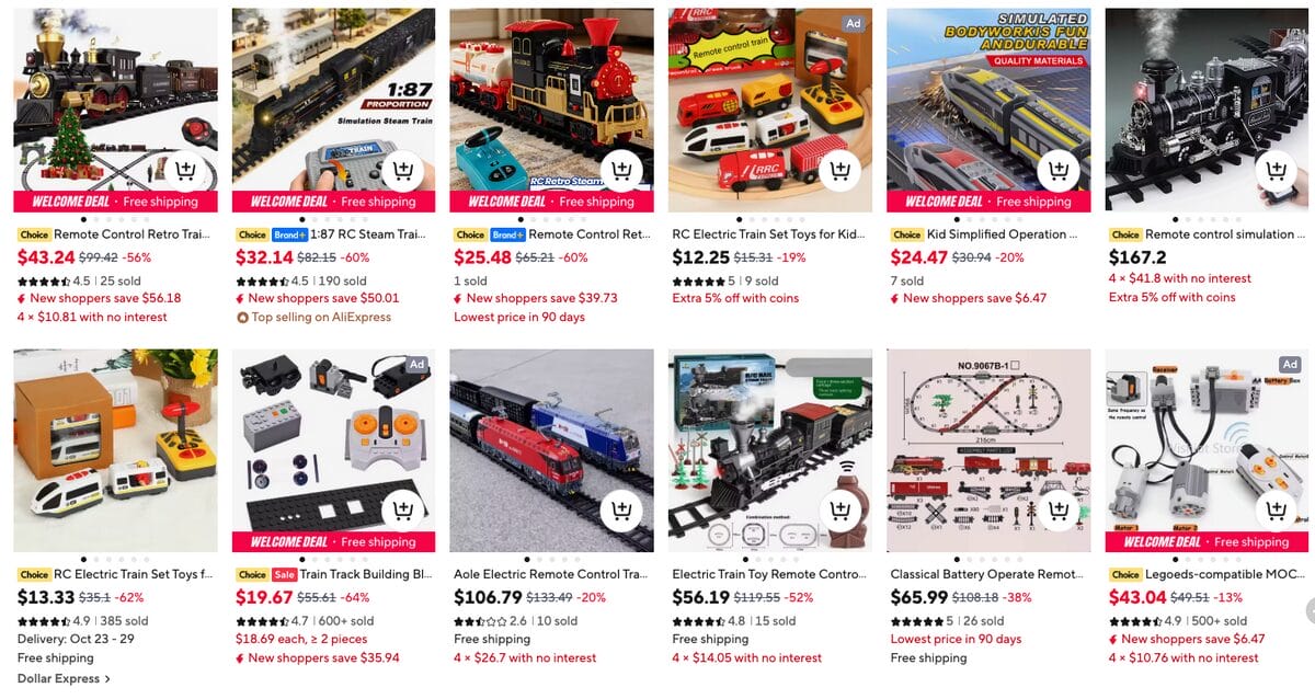 Remote Control Train Set, one of the best dropshipping toys to sell in 2027