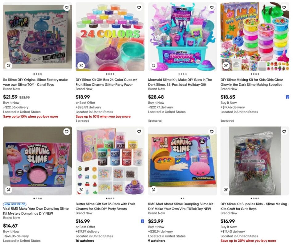 DIY Slime Kits, one of the best dropshipping toys to sell in 2027