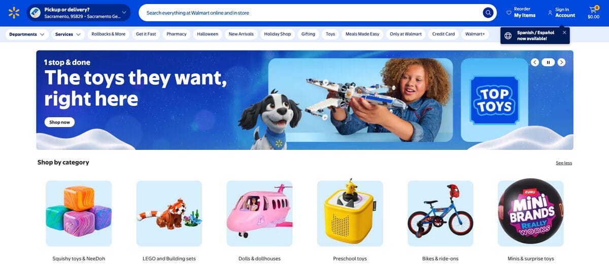 Walmart, a supplier for dropshipping toys