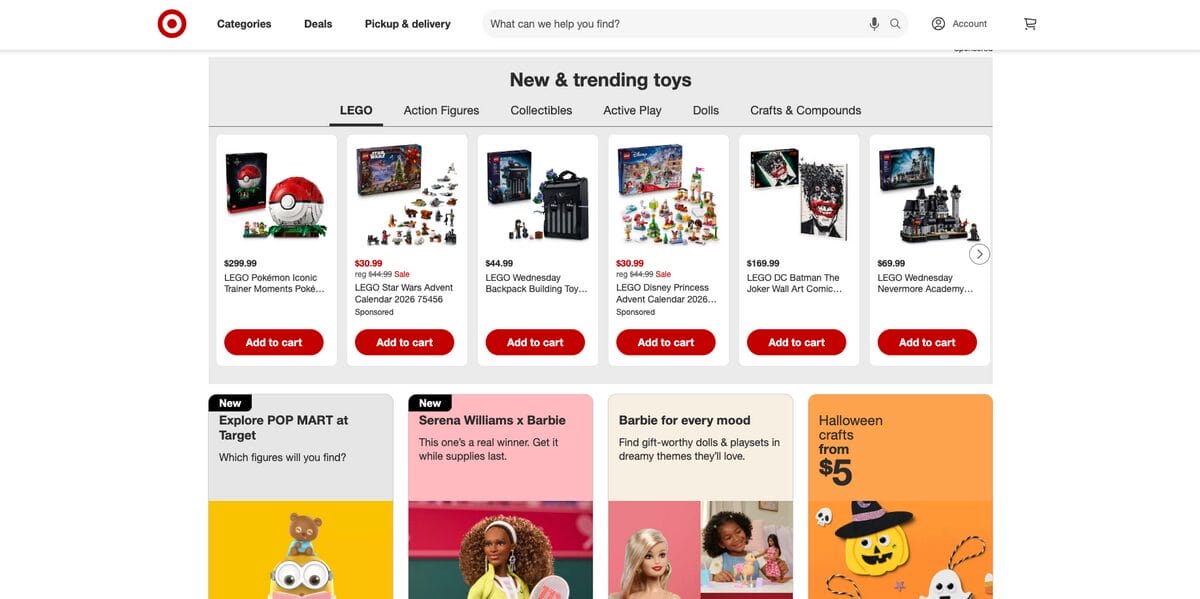 Target, a supplier for dropshipping toys