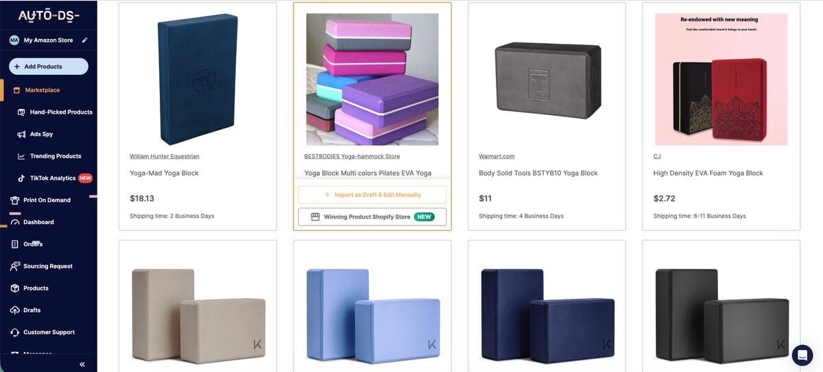 Yoga blocks from AutoDS marketplace