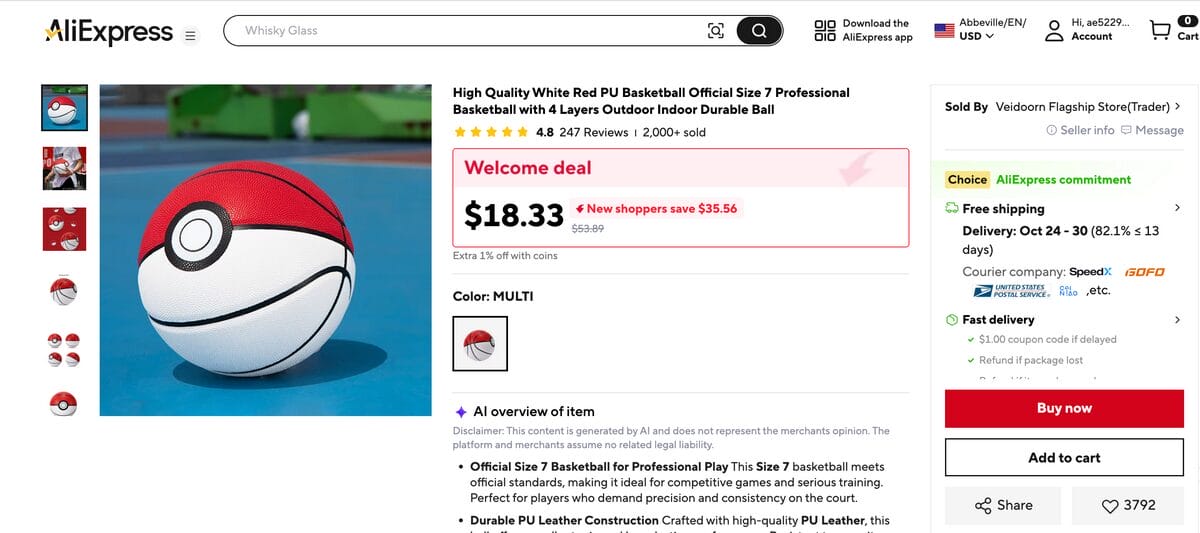 AliExpress basketball pokemon inspired