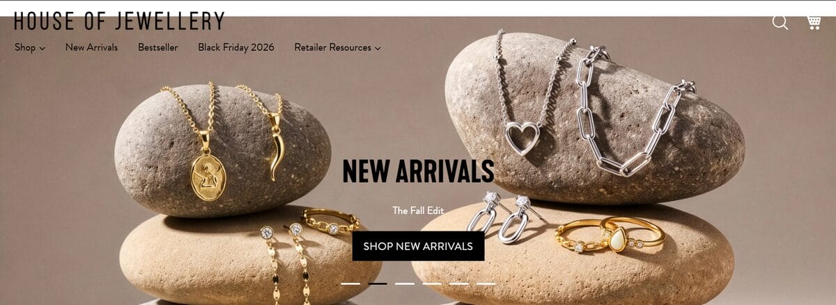 House of Jewellery wholesale supplier website homepage