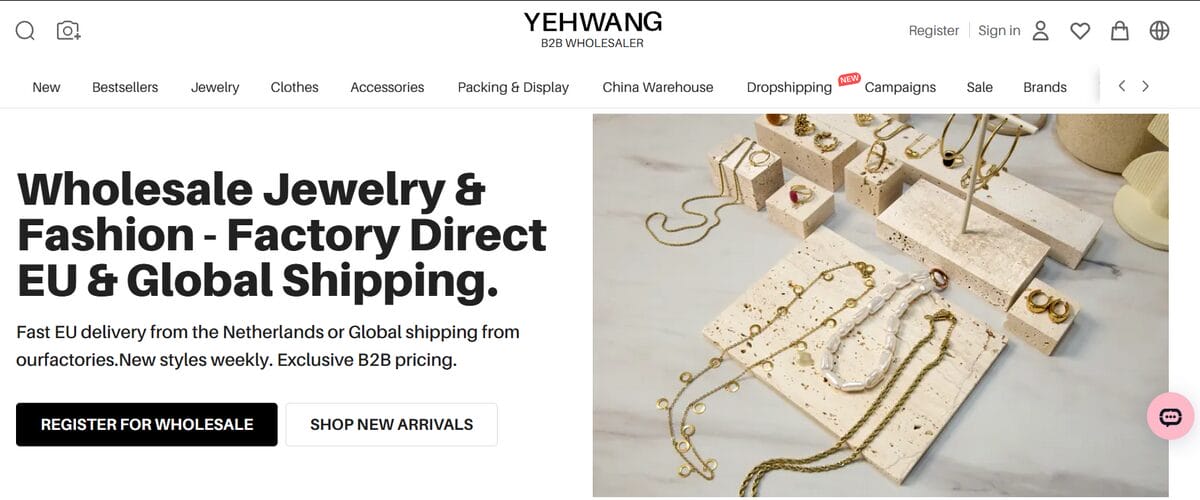 Yehwang wholesale jewelry supplier website