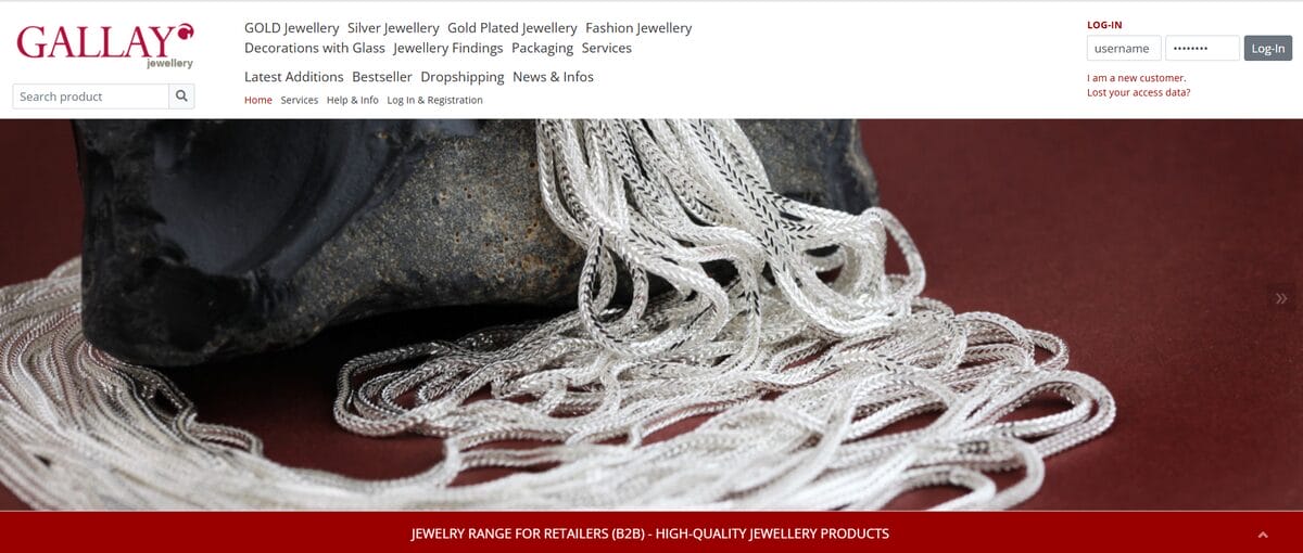 Gallay jewelry dropshipping supplier website