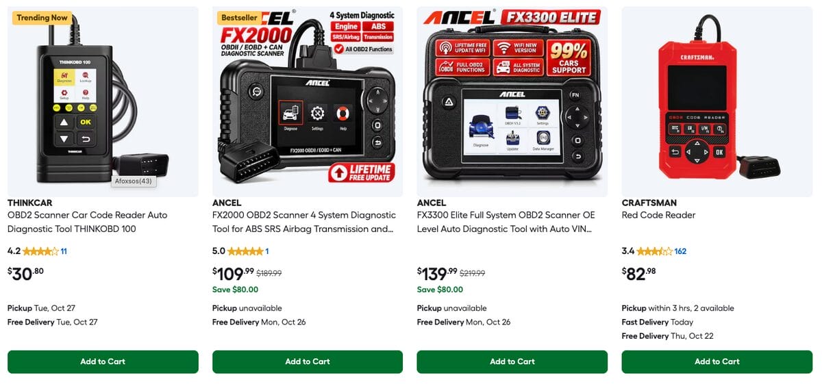 OBDII Reader, one of the best auto parts dropshipping products