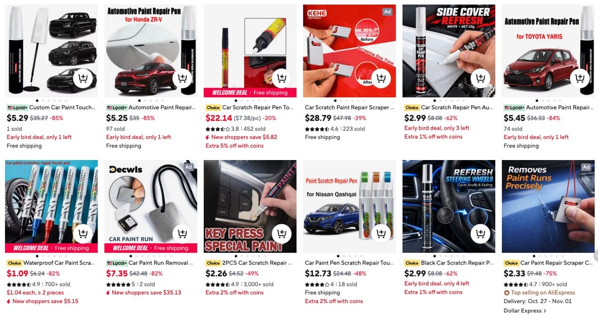 Scratch Pen Remover, one of the best auto parts dropshipping products