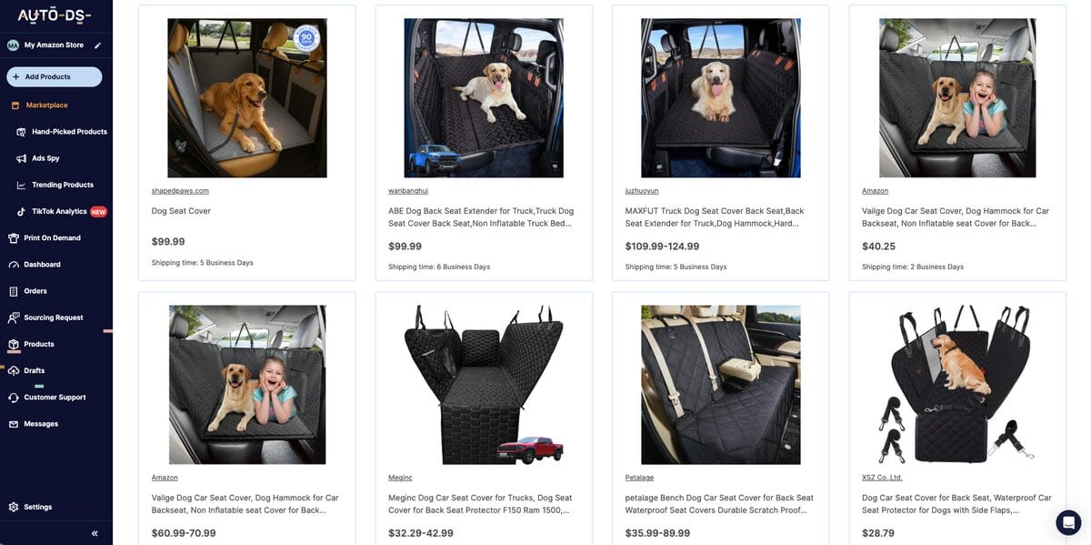 Dog Car Seat Cover, one of the best auto parts dropshipping products