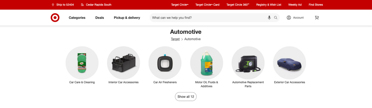 Target, one of the best suppliers for auto parts dropshipping and car accessories