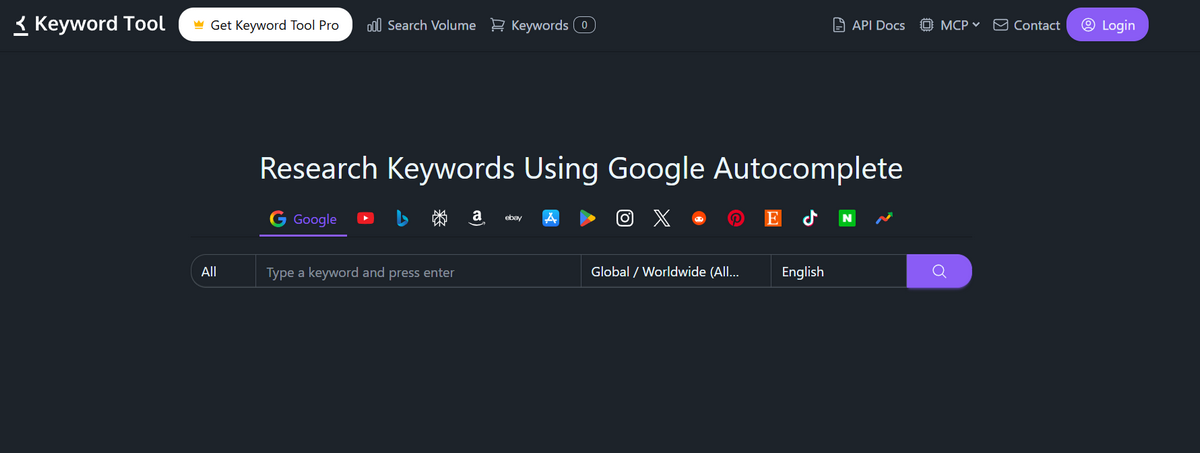Keywordtoolio is one of the best tools for an eBay product research